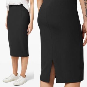 Lululemon Black A New Route Ribbed Luxtreme Ultra High Rise‎ Pencil Skirt Size 2